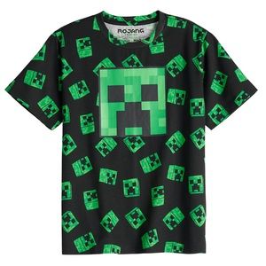 Minecraft Boys We Creeper Toss Graphic Tee Shirt